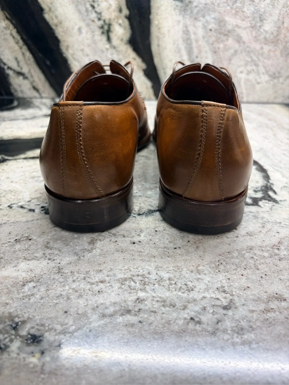 Testoni Brown Apron Toe Derby Dress Shoes Italy Size 9 Made in Italy